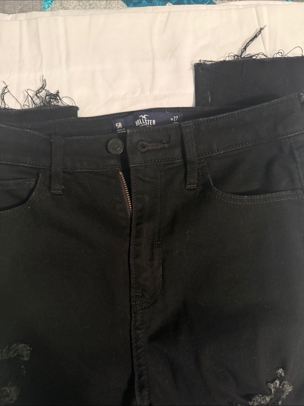 Hollister Black Distressed Ripped High Rise Super Skinny Jeans Women’s 5R - Picture 7 of 8